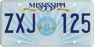 MS license plate ZXJ125
