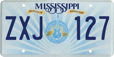 MS license plate ZXJ127