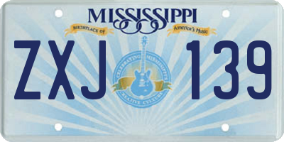 MS license plate ZXJ139