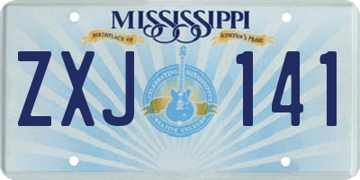 MS license plate ZXJ141
