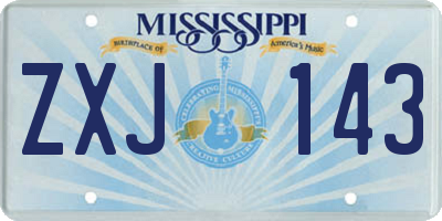 MS license plate ZXJ143