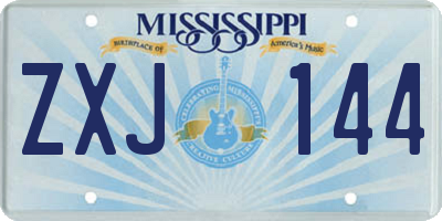 MS license plate ZXJ144