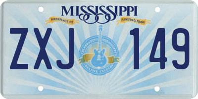 MS license plate ZXJ149