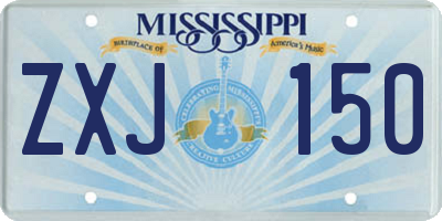 MS license plate ZXJ150