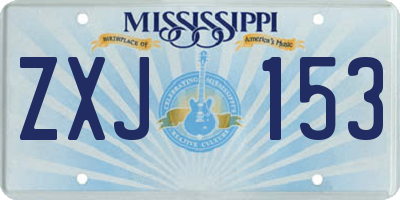 MS license plate ZXJ153