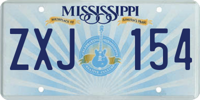 MS license plate ZXJ154