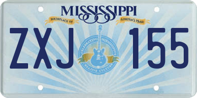 MS license plate ZXJ155