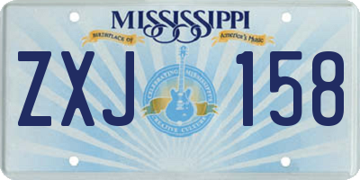 MS license plate ZXJ158