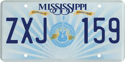 MS license plate ZXJ159