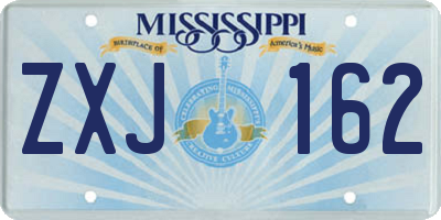 MS license plate ZXJ162