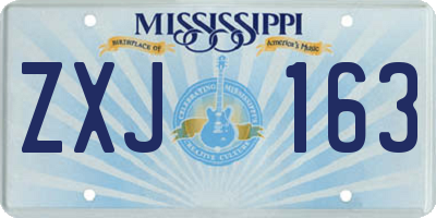 MS license plate ZXJ163
