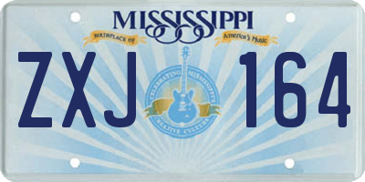 MS license plate ZXJ164