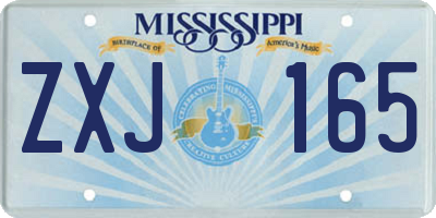 MS license plate ZXJ165