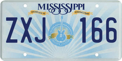 MS license plate ZXJ166