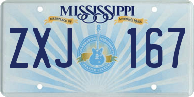 MS license plate ZXJ167