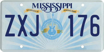 MS license plate ZXJ176