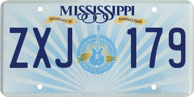 MS license plate ZXJ179