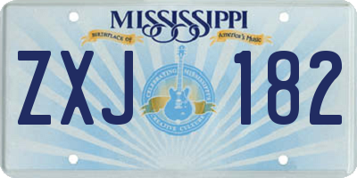MS license plate ZXJ182