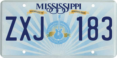 MS license plate ZXJ183