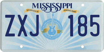 MS license plate ZXJ185