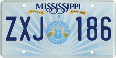 MS license plate ZXJ186
