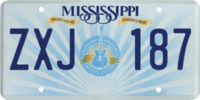 MS license plate ZXJ187