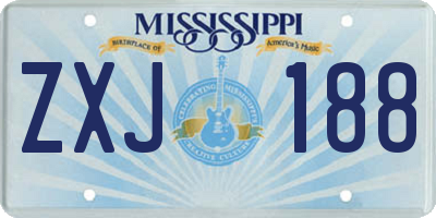MS license plate ZXJ188