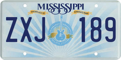 MS license plate ZXJ189
