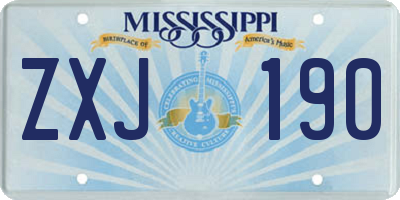MS license plate ZXJ190