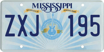 MS license plate ZXJ195
