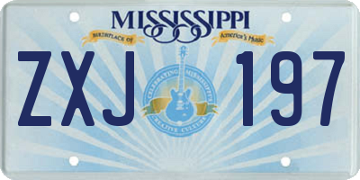 MS license plate ZXJ197