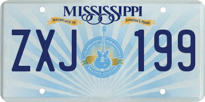 MS license plate ZXJ199