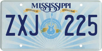MS license plate ZXJ225