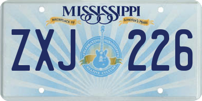 MS license plate ZXJ226
