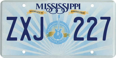 MS license plate ZXJ227