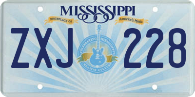 MS license plate ZXJ228