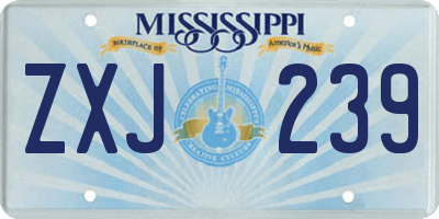 MS license plate ZXJ239