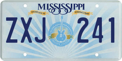 MS license plate ZXJ241