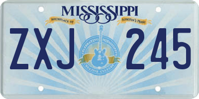 MS license plate ZXJ245