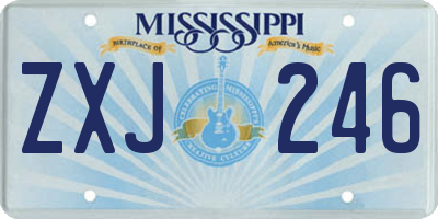 MS license plate ZXJ246