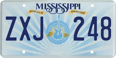 MS license plate ZXJ248