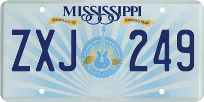 MS license plate ZXJ249