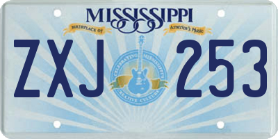 MS license plate ZXJ253