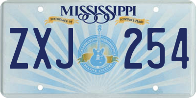 MS license plate ZXJ254