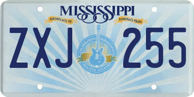 MS license plate ZXJ255
