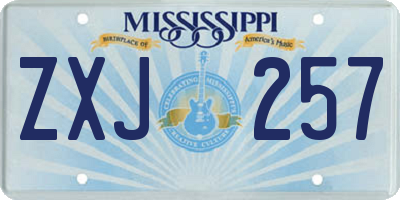 MS license plate ZXJ257
