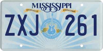 MS license plate ZXJ261