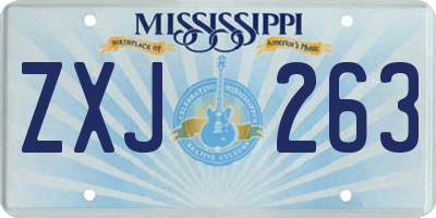 MS license plate ZXJ263