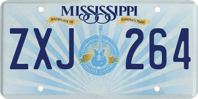 MS license plate ZXJ264
