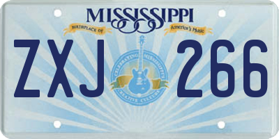 MS license plate ZXJ266